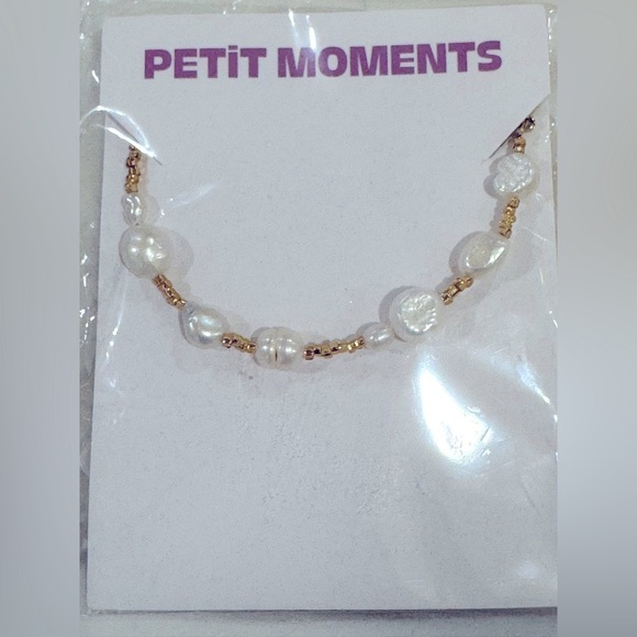 Petite Moments Paperclip and Pearl Gold tone Necklace. NWT. 18 inch - Picture 3 of 6